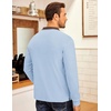 COOFANDY Men’s Fleece Quarter Zip Pullover Long Sleeve Mock Neck Sweatshirt(A – Light Blue)