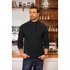 COOFANDY Men’s Fleece Quarter Zip Pullover Long Sleeve Mock Neck Sweatshirt(Solid Black)