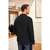 COOFANDY Men’s Fleece Quarter Zip Pullover Long Sleeve Mock Neck Sweatshirt(Solid Black)