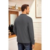 COOFANDY Men’s Fleece Quarter Zip Pullover Long Sleeve Mock Neck Sweatshirt(Solid Dark Grey)