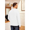 COOFANDY Men’s Fleece Quarter Zip Pullover Long Sleeve Mock Neck Sweatshirt(Solid White)