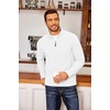 COOFANDY Men’s Fleece Quarter Zip Pullover Long Sleeve Mock Neck Sweatshirt(Solid White)