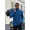 COOFANDY Mens Quarter Zip Pullover Sweater Mock Neck Sweatshirt Casual Polo | 1/4 zip pullover, Lightweight, Warm Without Bulk, Comfortable, Durability Fabric, Mock Neck Polo Sweater(Royal Blue)