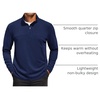 COOFANDY Mens Quarter Zip Pullover Sweater Mock Neck Sweatshirt Casual Polo | 1/4 zip pullover, Lightweight, Warm Without Bulk, Comfortable, Durability Fabric, Mock Neck Polo Sweater(Navy Blue)