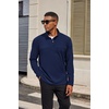 COOFANDY Mens Quarter Zip Pullover Sweater Mock Neck Sweatshirt Casual Polo | 1/4 zip pullover, Lightweight, Warm Without Bulk, Comfortable, Durability Fabric, Mock Neck Polo Sweater(Navy Blue)