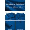 COOFANDY Mens Quarter Zip Pullover Sweater Mock Neck Sweatshirt Casual Polo | 1/4 zip pullover, Lightweight, Warm Without Bulk, Comfortable, Durability Fabric, Mock Neck Polo Sweater(Royal Blue)