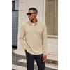 COOFANDY Mens Quarter Zip Pullover Sweater Mock Neck Sweatshirt Casual Polo | 1/4 zip pullover, Lightweight, Warm Without Bulk, Comfortable, Durability Fabric, Mock Neck Polo Sweater(Light Khaki)