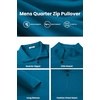COOFANDY Mens Quarter Zip Pullover Sweater Mock Neck Sweatshirt Casual Polo | 1/4 zip pullover, Lightweight, Warm Without Bulk, Comfortable, Durability Fabric, Mock Neck Polo Sweater(Dark Blue)