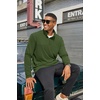 COOFANDY Mens Quarter Zip Pullover Sweater Mock Neck Sweatshirt Casual Polo | 1/4 zip pullover, Lightweight, Warm Without Bulk, Comfortable, Durability Fabric, Mock Neck Polo Sweater(Army Green)
