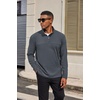 COOFANDY Mens Quarter Zip Pullover Sweater Mock Neck Sweatshirt Casual Polo | 1/4 zip pullover, Lightweight, Warm Without Bulk, Comfortable, Durability Fabric, Mock Neck Polo Sweater(Dark Grey)