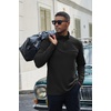 COOFANDY Mens Quarter Zip Pullover Sweater Mock Neck Sweatshirt Casual Polo | 1/4 zip pullover, Lightweight, Warm Without Bulk, Comfortable, Durability Fabric, Mock Neck Polo Sweater(A-black)