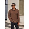 COOFANDY Mens Quarter Zip Pullover Sweater Mock Neck Sweatshirt Casual Polo | 1/4 zip pullover, Lightweight, Warm Without Bulk, Comfortable, Durability Fabric, Mock Neck Polo Sweater(Brown)