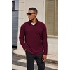COOFANDY Mens Quarter Zip Pullover Sweater Mock Neck Sweatshirt Casual Polo | 1/4 zip pullover, Lightweight, Warm Without Bulk, Comfortable, Durability Fabric, Mock Neck Polo Sweater(Wine Red)
