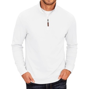 COOFANDY Men’s Fleece Quarter Zip Pullover Long Sleeve Mock Neck Sweatshirt(Solid White)
