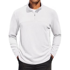 COOFANDY Mens Quarter Zip Pullover Sweater Mock Neck Sweatshirt Casual Polo | 1/4 zip pullover, Lightweight, Warm Without Bulk, Comfortable, Durability Fabric, Mock Neck Polo Sweater(White)
