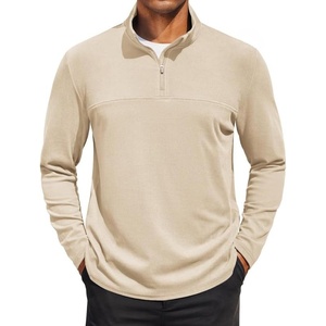 COOFANDY Mens Quarter Zip Pullover Sweater Mock Neck Sweatshirt Casual Polo | 1/4 zip pullover, Lightweight, Warm Without Bulk, Comfortable, Durability Fabric, Mock Neck Polo Sweater(Light Khaki)