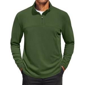 COOFANDY Mens Quarter Zip Pullover Sweater Mock Neck Sweatshirt Casual Polo | 1/4 zip pullover, Lightweight, Warm Without Bulk, Comfortable, Durability Fabric, Mock Neck Polo Sweater(Army Green)