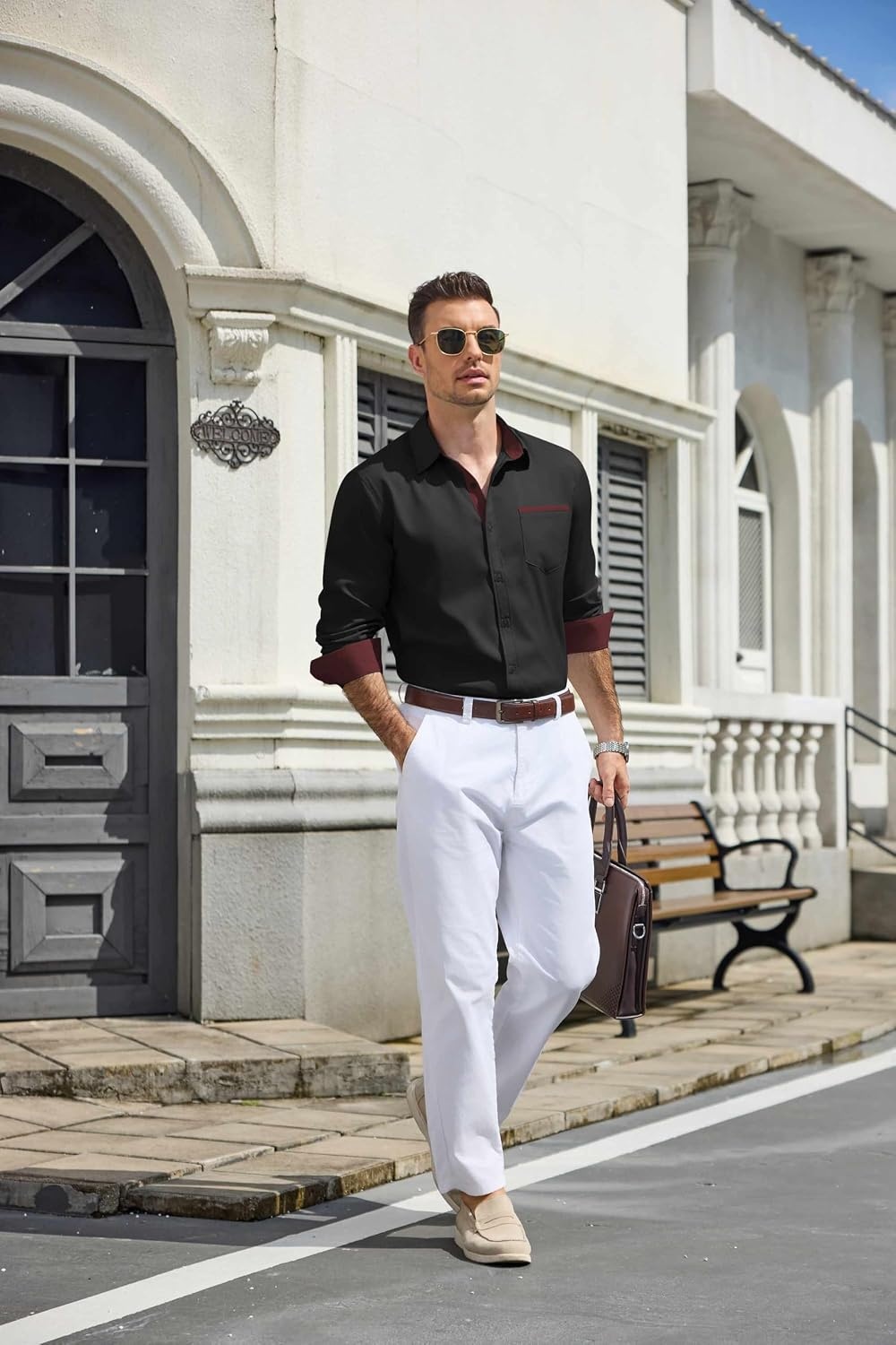 image:imageCOOFANDY Mens Button Down Shirts Wrinkle Free Dress Shirts for Men CasualBlack