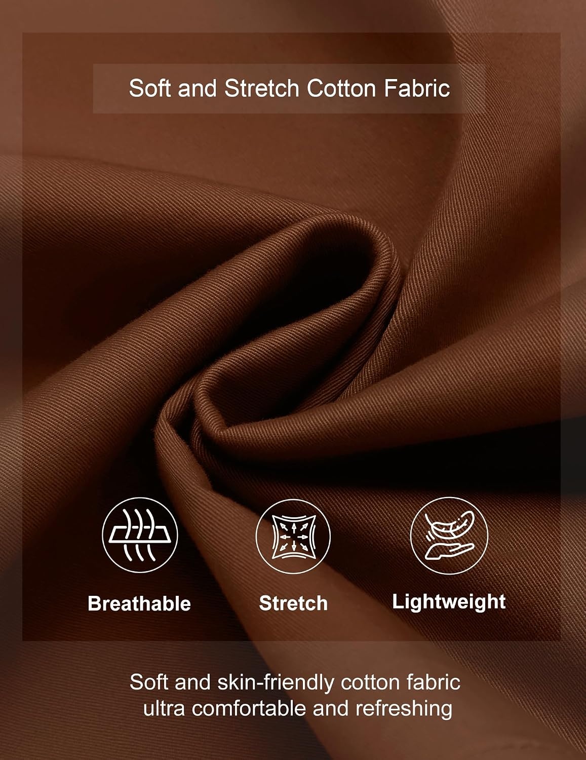 image:imageCOOFANDY Mens Casual Shorts Cotton Elastic Waist Drawstring Summer Shorts Stretch Waist Lightweight Soft Breathable Classic fit Vacation Beach ShortsClay Brown