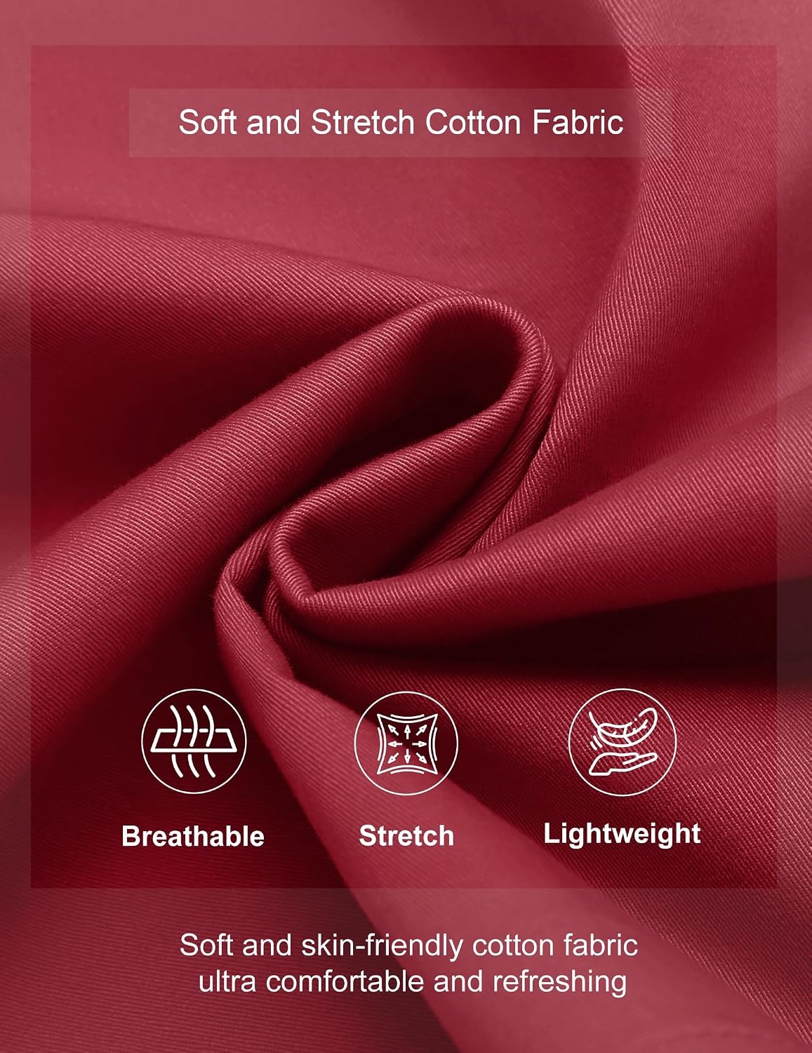 image:imageCOOFANDY Mens Casual Shorts Cotton Elastic Waist Drawstring Summer Shorts Stretch Waist Lightweight Soft Breathable Classic fit Vacation Beach ShortsDark Red