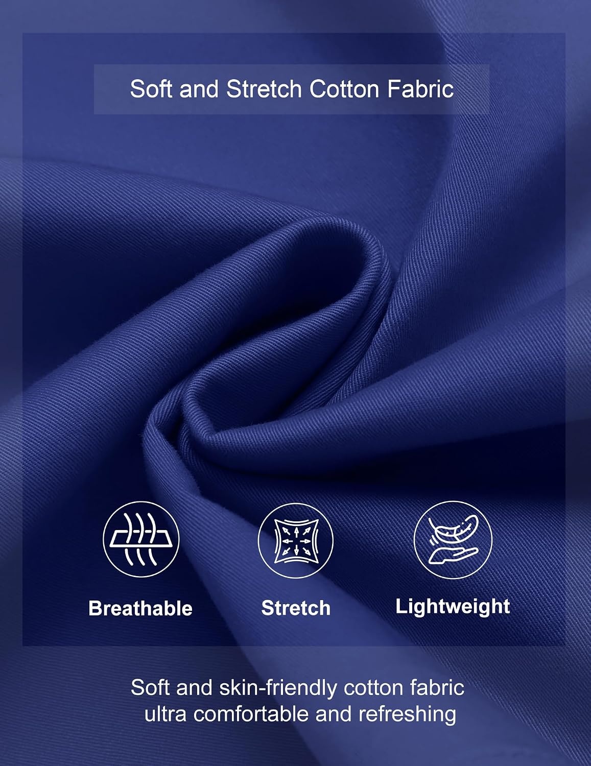 image:imageCOOFANDY Mens Casual Shorts Cotton Elastic Waist Drawstring Summer Shorts Stretch Waist Lightweight Soft Breathable Classic fit Vacation Beach ShortsDeep Blue