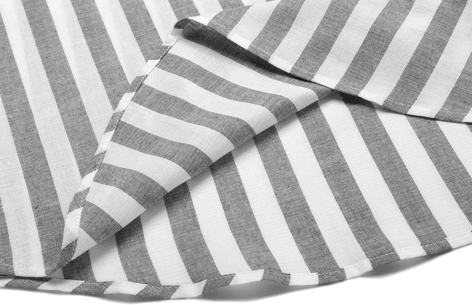 image:imageCOOFANDY Mens Cotton Linen Henley TShirts Long Sleeve Casual Beach Shirts Mens Linen ShirtRegular Relaxed FitLightweightBreathableand Moisturewicking for BeachVacation or Everyday Summer WearBlack White Striped