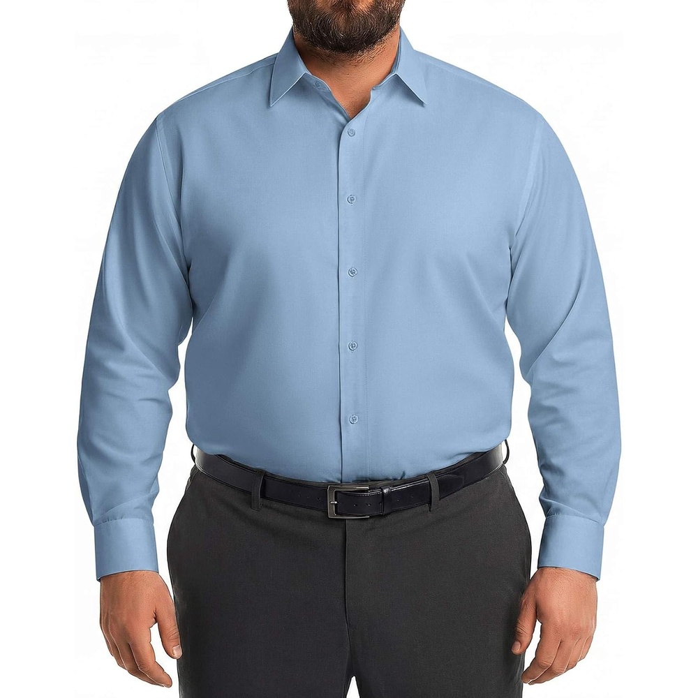 image:imageCOOFANDY Big and Tall Mens Dress Shirt Wrinkle Free Button Down Shirt  Long Sleeve Shirts Stretch Collared Shirts Lightweight For WorkOfficeBusinessMeetingsWedding XL Big6XL Big TallLight Blue