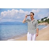 COOFANDY Men’s Cotton Linen Henley T-Shirts Long Sleeve Casual Beach Shirts | Mens Linen Shirt,Regular Relaxed Fit,Lightweight,Breathable,and Moisture-wicking for Beach,Vacation or Everyday Summer Wear(Black White Striped)