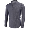 COOFANDY Men’s Cotton Linen Henley T-Shirts Long Sleeve Casual Beach Shirts | Mens Linen Shirt,Regular Relaxed Fit,Lightweight,Breathable,and Moisture-wicking for Beach,Vacation or Everyday Summer Wear(Navy Striped)