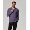 COOFANDY Men’s Quarter Zip Pullover Lightweight Mock Neck Sweatshirt Casual Long Sleeve Polo Shirts(Deep Purple)