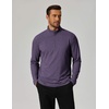 COOFANDY Men’s Quarter Zip Pullover Lightweight Mock Neck Sweatshirt Casual Long Sleeve Polo Shirts(Deep Purple)