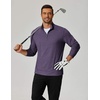 COOFANDY Men’s Quarter Zip Pullover Lightweight Mock Neck Sweatshirt Casual Long Sleeve Polo Shirts(Deep Purple)