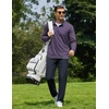 COOFANDY Men’s Quarter Zip Pullover Lightweight Mock Neck Sweatshirt Casual Long Sleeve Polo Shirts(Deep Purple)