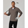 COOFANDY Men’s Quarter Zip Pullover Lightweight Mock Neck Sweatshirt Casual Long Sleeve Polo Shirts(Light Brown)