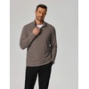COOFANDY Men’s Quarter Zip Pullover Lightweight Mock Neck Sweatshirt Casual Long Sleeve Polo Shirts(Light Brown)