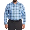 COOFANDY Big and Tall Mens Dress Shirt Wrinkle Free Button Down Shirt | Long Sleeve Shirts, Stretch Collared Shirts, Lightweight, For Work/Office/Business/Meetings/Wedding, XL Big-6XL Big Tall(Light Blue Plaid)
