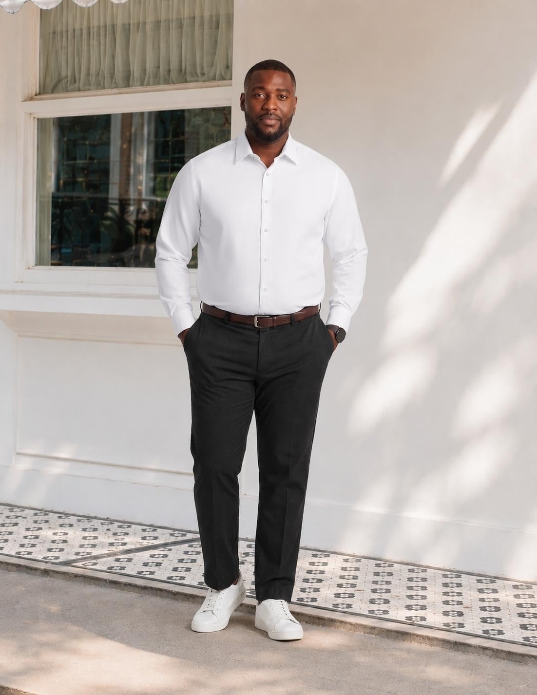 image:imageCOOFANDY Big and Tall Mens Dress Shirt Wrinkle Free Button Down Shirt XL Big6XL Big Tall Long Sleeve Shirts Stretch Collared Shirts Lightweight For WorkOfficeBusinessMeetingsWeddingWhite