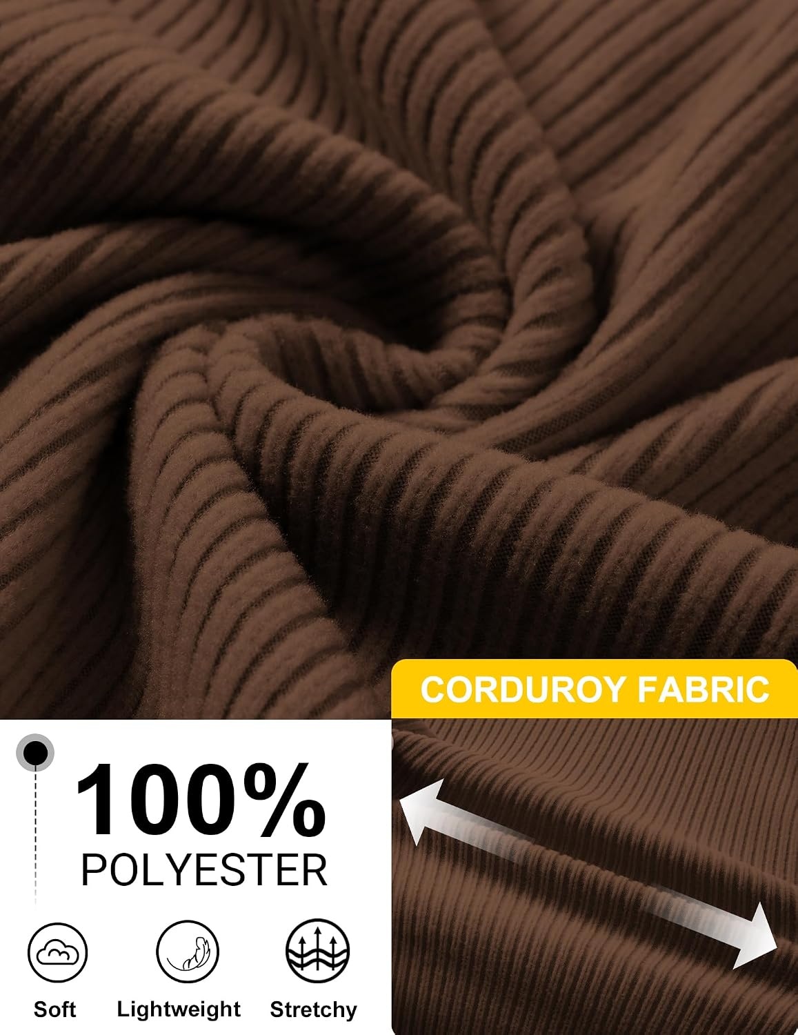 image:imageCOOFANDY Men Quarter Zip Pullover Mock Neck Long Sleeve Corduroy Sweatshirt Lightweight Soft Warm Slightly Stretchy Regular Fit Old Money Business Casual Wear Fall Winter S3XLBrown
