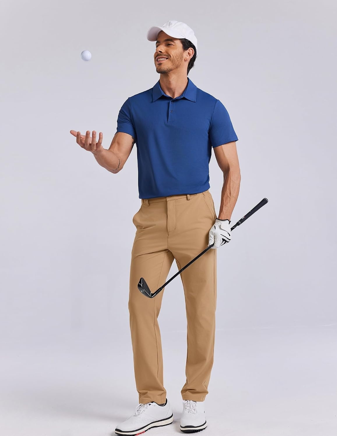 image:imageCOOFANDY Mens Golf Pants 303234 Stretch Work Dress Pant with 4 Pockets Lightweight Quick Dry Gentle Stretch with Elastic Waistband 4 Pockets Slim Fit Business Casual Hiking DurableKhaki