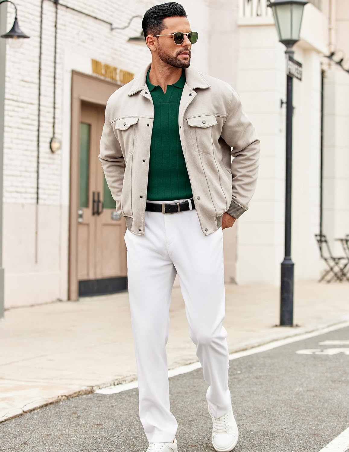 image:imageCOOFANDY Mens Sweaters Long Sleeve Polos V Neck Casual Pullover Sweater Knitted Sweater Soft And Stretch Regular Fit Business Work Fall Fashion 2026Dark Green