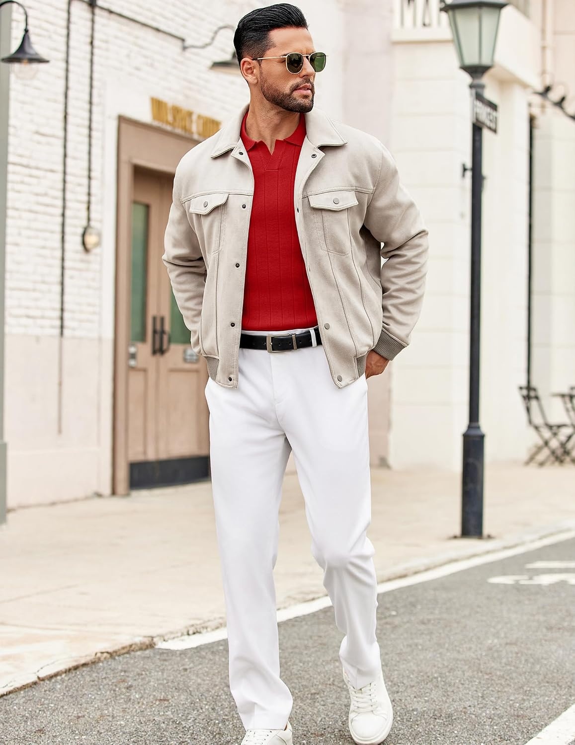 image:imageCOOFANDY Mens Sweaters Long Sleeve Polos V Neck Casual Pullover Sweater Knitted Sweater Soft And Stretch Regular Fit Business Work Fall Fashion 2026Red