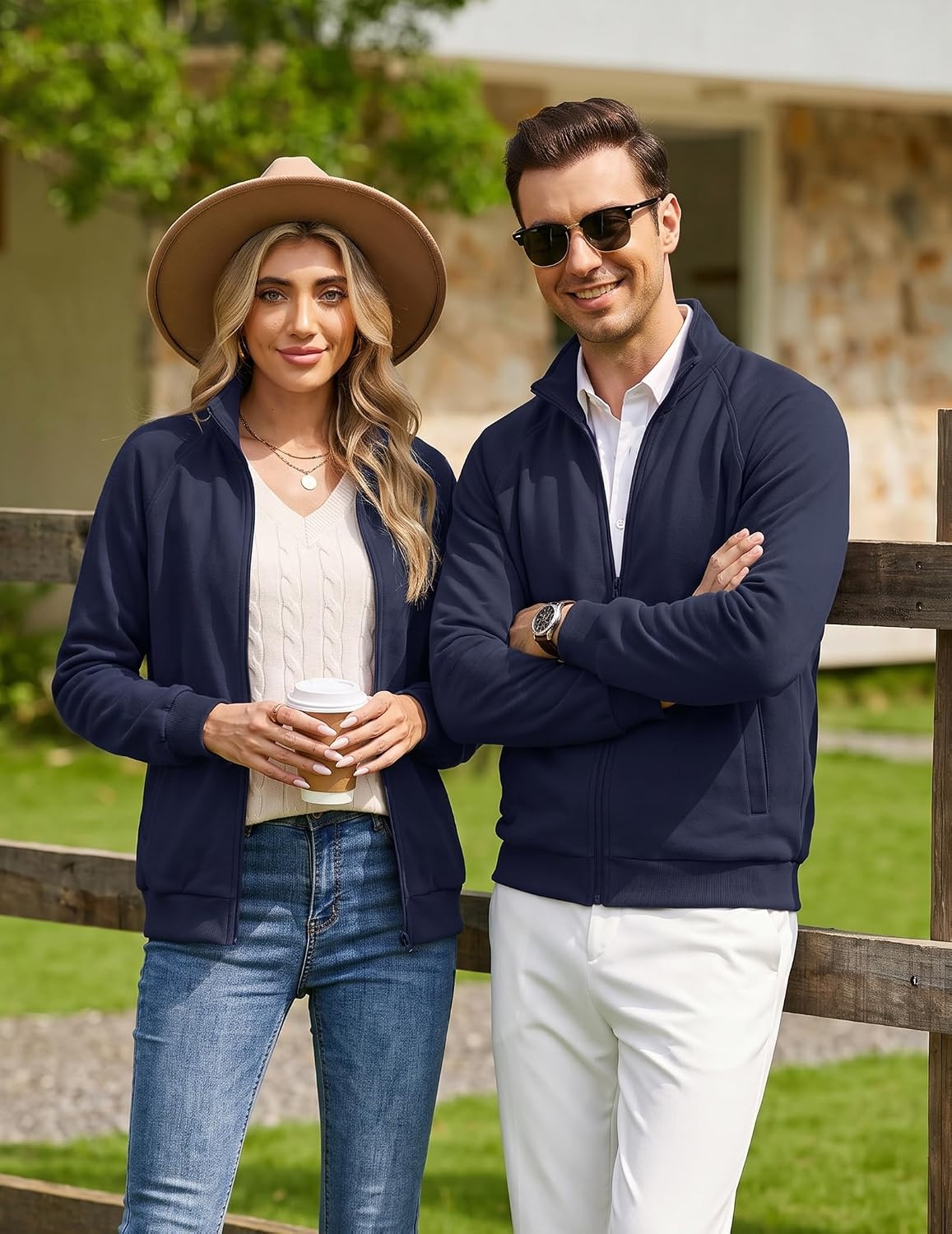image:imageCOOFANDY Mens Zip Up Fleece Lined Sweatshirts Lightweight Sweater Jackets Long Sleeve Stand Collar Jacket Raglan Sleeve Casual Stylish Soft Comfort 2026 Fall Fashion Sweatshirt Winter Warm CoatDark Navy