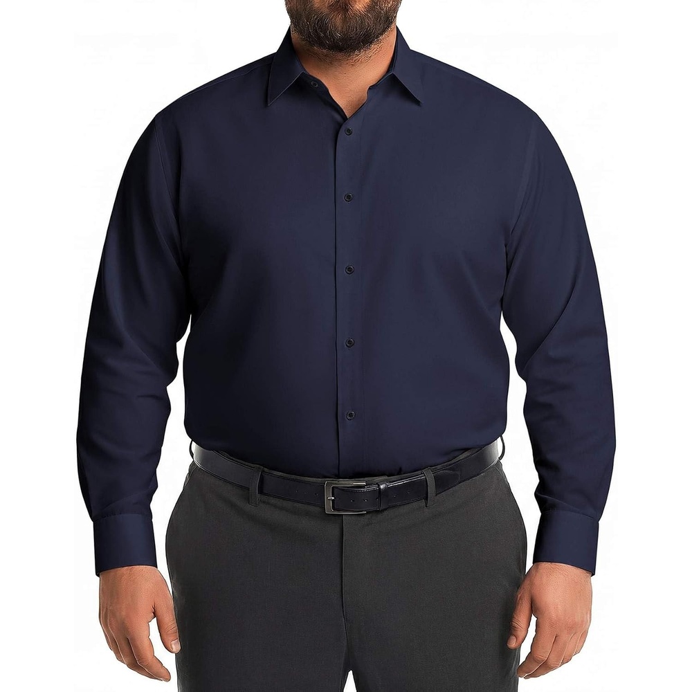 image:imageCOOFANDY Big and Tall Mens Dress Shirt Wrinkle Free Button Down Shirt  XL Big6XL Big Tall Long Sleeve Shirts Stretch Collared Shirts Lightweight For WorkOfficeBusinessMeetingsWeddingNavy Blue