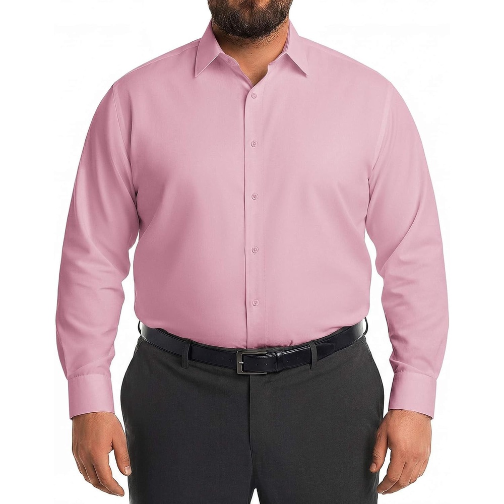 image:imageCOOFANDY Big and Tall Mens Dress Shirt Wrinkle Free Button Down Shirt XL Big6XL Big Tall Long Sleeve Shirts Stretch Collared Shirts Lightweight For WorkOfficeBusinessMeetingsWeddingPink