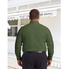 COOFANDY Big and Tall Mens Dress Shirt Wrinkle Free Button Down Shirt | XL Big-6XL Big Tall, Long Sleeve Shirts, Stretch Collared Shirts, Lightweight, For Work/Office/Business/Meetings/Wedding(Army Green)