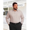 COOFANDY Big and Tall Mens Dress Shirt Wrinkle Free Button Down Shirt | XL Big-6XL Big Tall, Long Sleeve Shirts, Stretch Collared Shirts, Lightweight, For Work/Office/Business/Meetings/Wedding(Khaki Plaid)