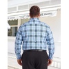 COOFANDY Big and Tall Mens Dress Shirt Wrinkle Free Button Down Shirt | XL Big-6XL Big Tall, Long Sleeve Shirts, Stretch Collared Shirts, Lightweight, For Work/Office/Business/Meetings/Wedding(Light Blue Plaid)