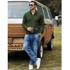COOFANDY Men Quarter Zip Pullover Mock Neck Long Sleeve Corduroy Sweatshirt | Lightweight, Soft Warm Slightly Stretchy, Regular Fit, Old Money, Business Casual Wear, Fall Winter, S-3XL(Army Green)