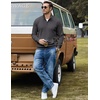 COOFANDY Men Quarter Zip Pullover Mock Neck Long Sleeve Corduroy Sweatshirt | Lightweight, Soft Warm Slightly Stretchy, Regular Fit, Old Money, Business Casual Wear, Fall Winter, S-3XL(Dark Grey)