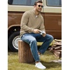 COOFANDY Men Quarter Zip Pullover Mock Neck Long Sleeve Corduroy Sweatshirt | Lightweight, Soft Warm Slightly Stretchy, Regular Fit, Old Money, Business Casual Wear, Fall Winter, S-3XL(Khaki)